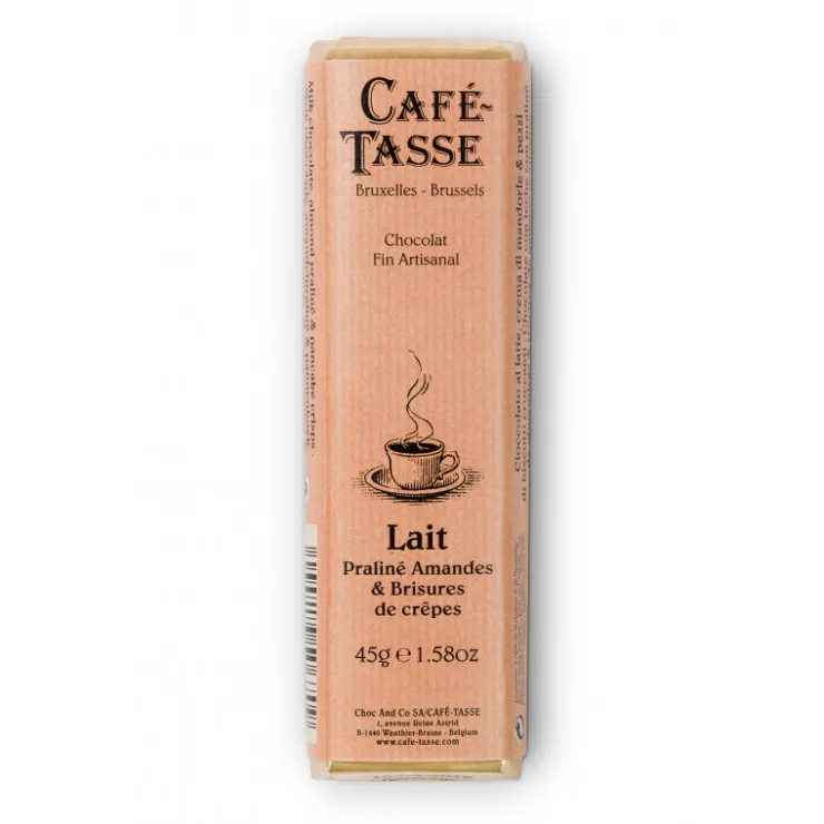 Barre de chocolat au lait praliné amandes et brisures de crèpes 45g*Guy Demarle Best