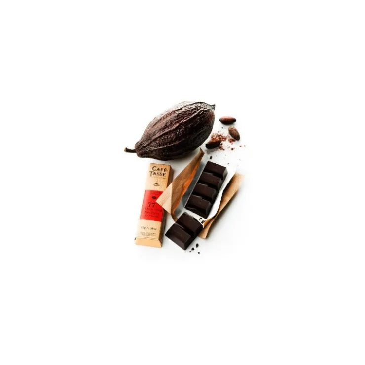 Barre de chocolat extra noir 77% aux éclats de fêves de cacao 45g*Guy Demarle Fashion