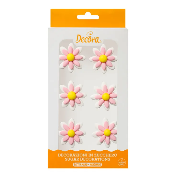 Décors en sucre marguerite rose pâle*Guy Demarle Fashion