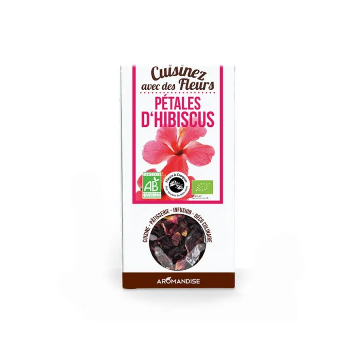 Fleurs à croquer bio Pétales d’Hibiscus, 80g*Guy Demarle Online