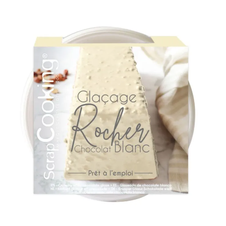 Glaçage rocher chocolat blanc, noisettes et amandes 400g*Guy Demarle New