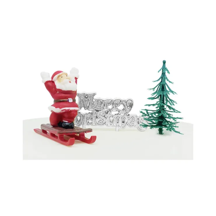 Lot de 3 décorations : Père Noël + Merry Christmas + Sapin*Guy Demarle Hot