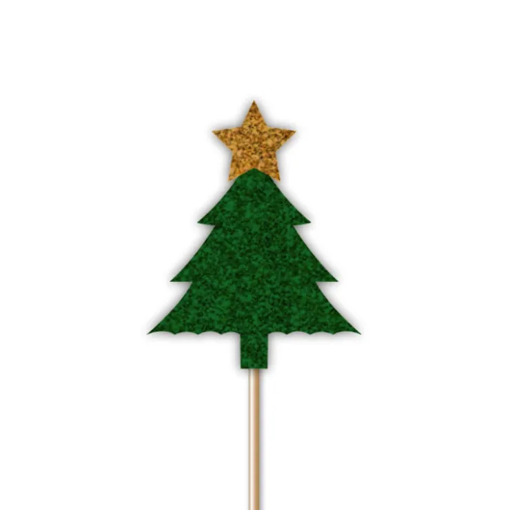 Lot de 12 décorations : Sapins dorés, 5,5 cm*Guy Demarle Store