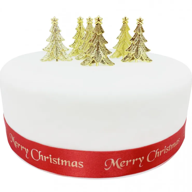 Lot de 6 décorations: Sapins de Noël dorés*Guy Demarle Sale