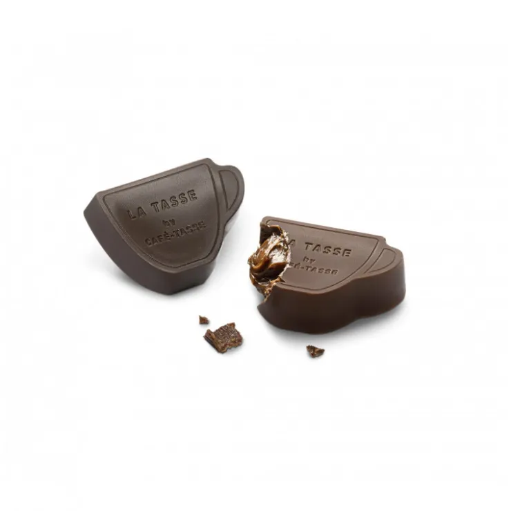 6 mini tasses en chocolat : 3 lait fourrées caramel, 3 noir fourrées ganache noire*Guy Demarle Sale