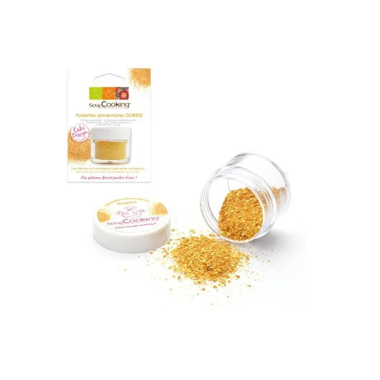 Paillettes alimentaires dorées 5g*Guy Demarle Sale