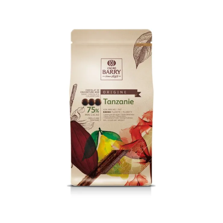 Pistoles de chocolat noir 75% Tanzanie 1 kg*Guy Demarle Clearance
