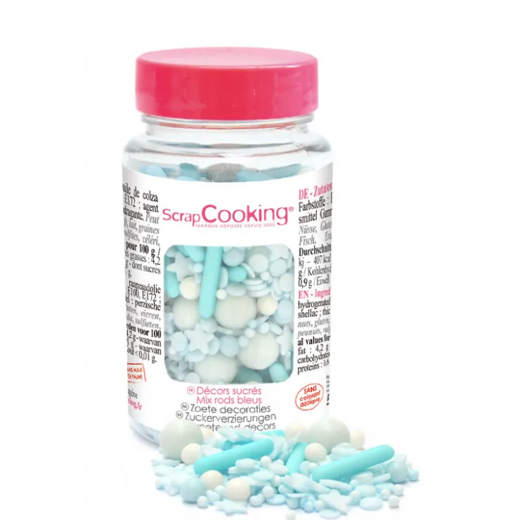 Pot décors sucrés mix rods bleu70g*Guy Demarle Store