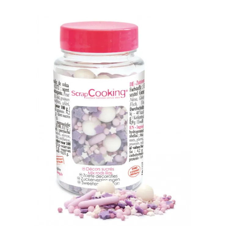 Pot décors sucrés mix rods lilas 70g*Guy Demarle Sale