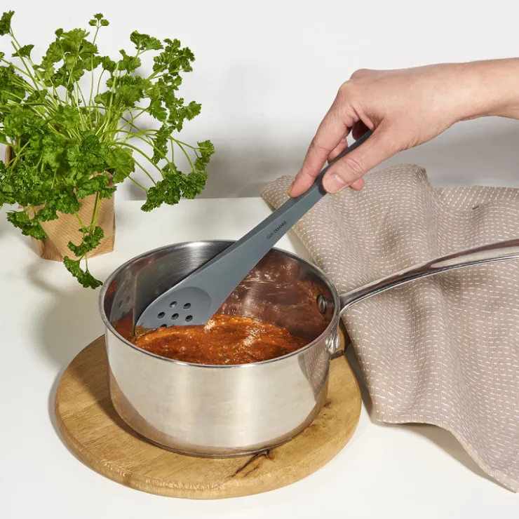 Spatule double embout cuillères ajourées - Gris Anthracite*Guy Demarle Hot