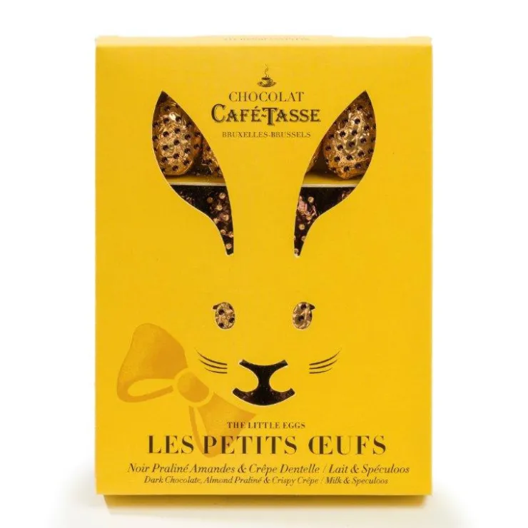16 œufs de Pâques : chocolat noir praliné amandes/crêpe dentelle & chocolat au lait spéculoos*Guy Demarle Online
