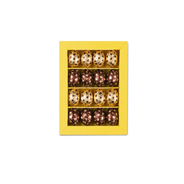 16 œufs de Pâques : chocolat noir praliné amandes/crêpe dentelle & chocolat au lait spéculoos*Guy Demarle Online